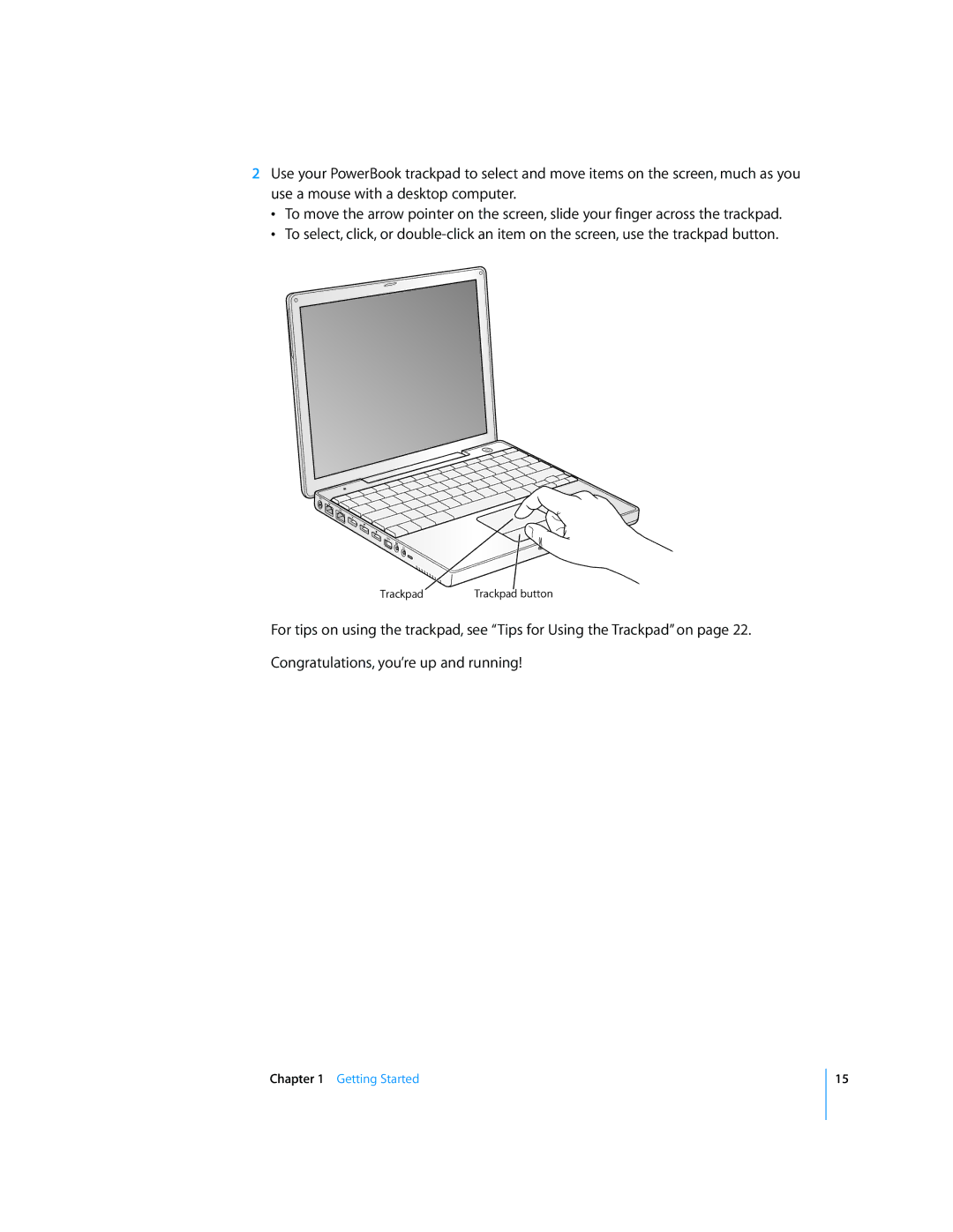 Apple G4 manual Trackpad button 