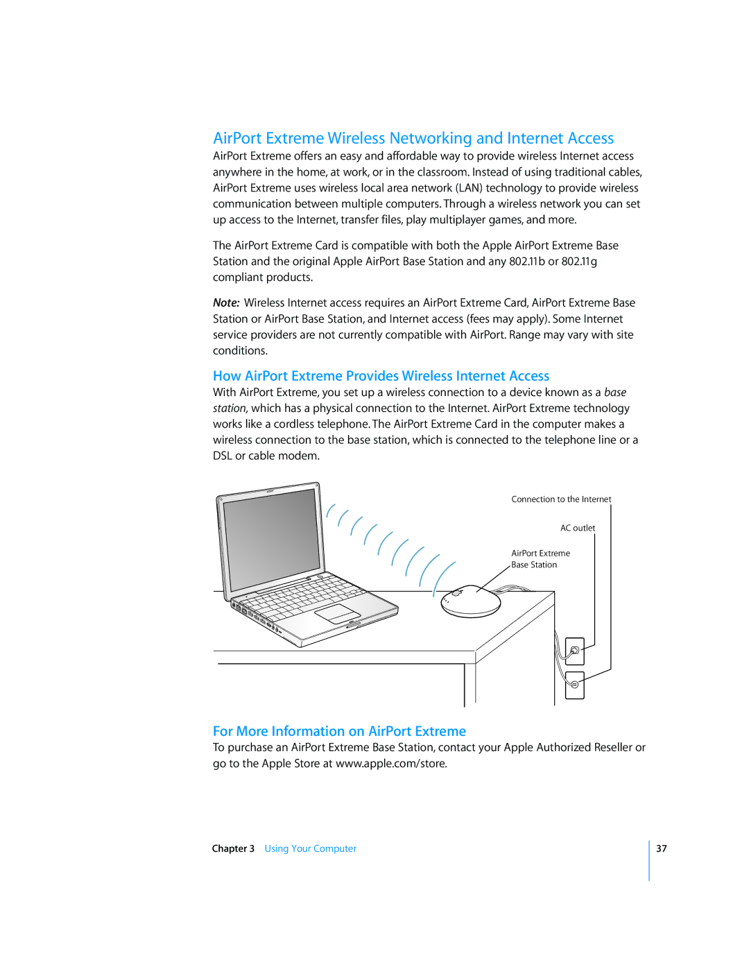 Apple G4 AirPort Extreme Wireless Networking and Internet Access, How AirPort Extreme Provides Wireless Internet Access 