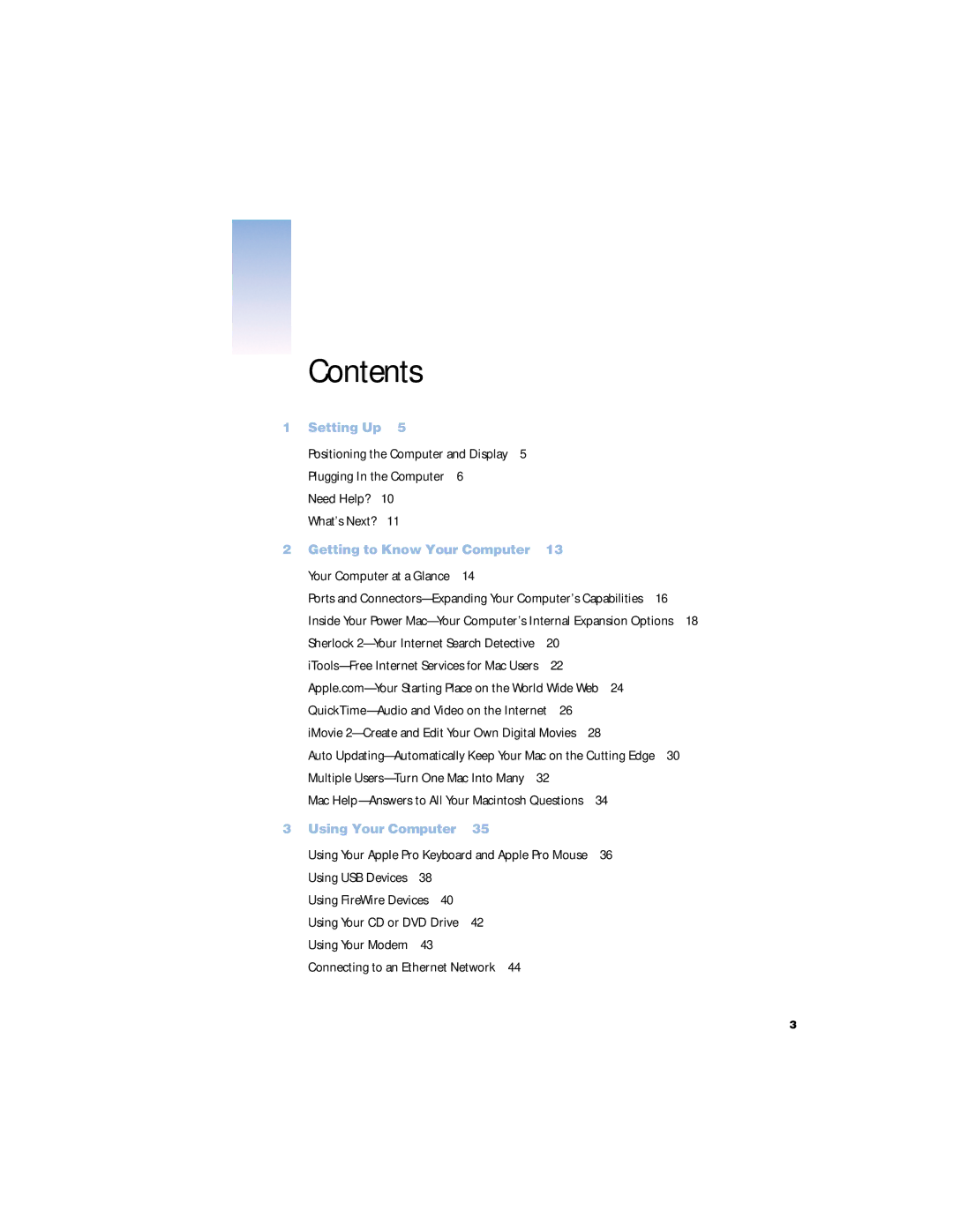 Apple G4 manual Contents 