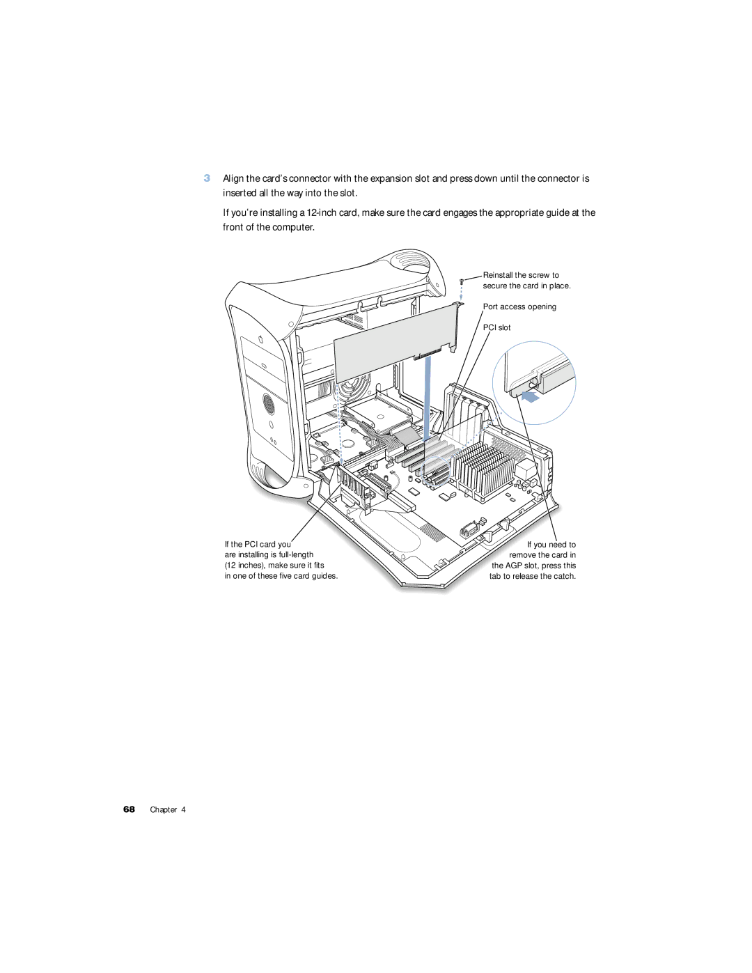 Apple G4 manual One of these five card guides 