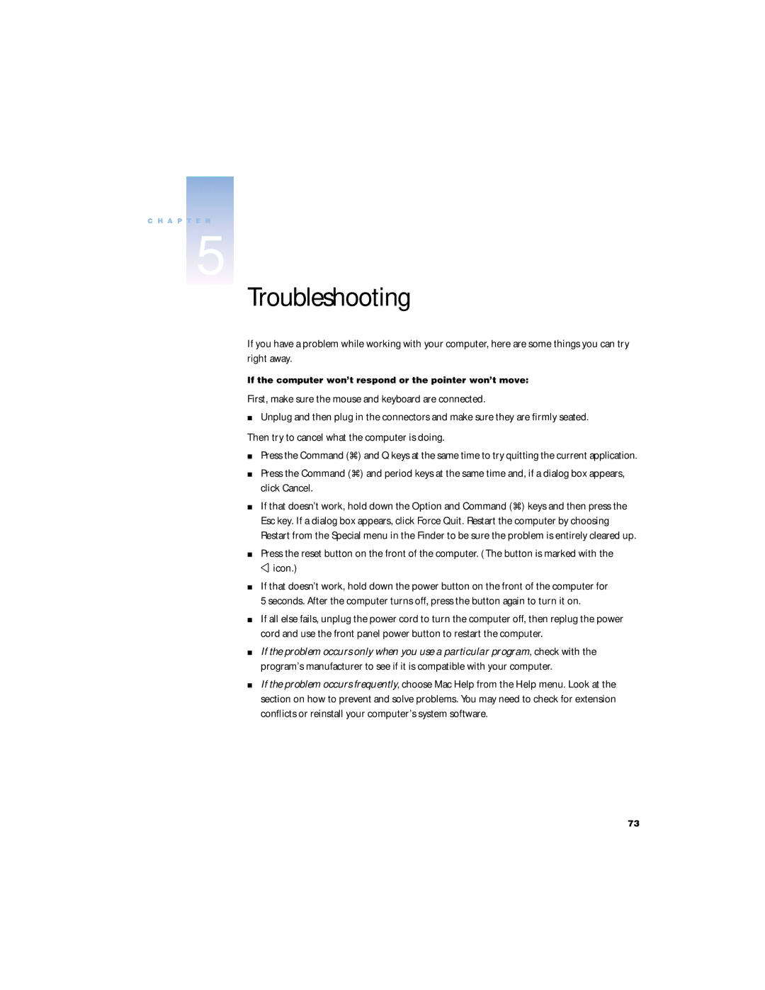 Apple G4 manual Troubleshooting 