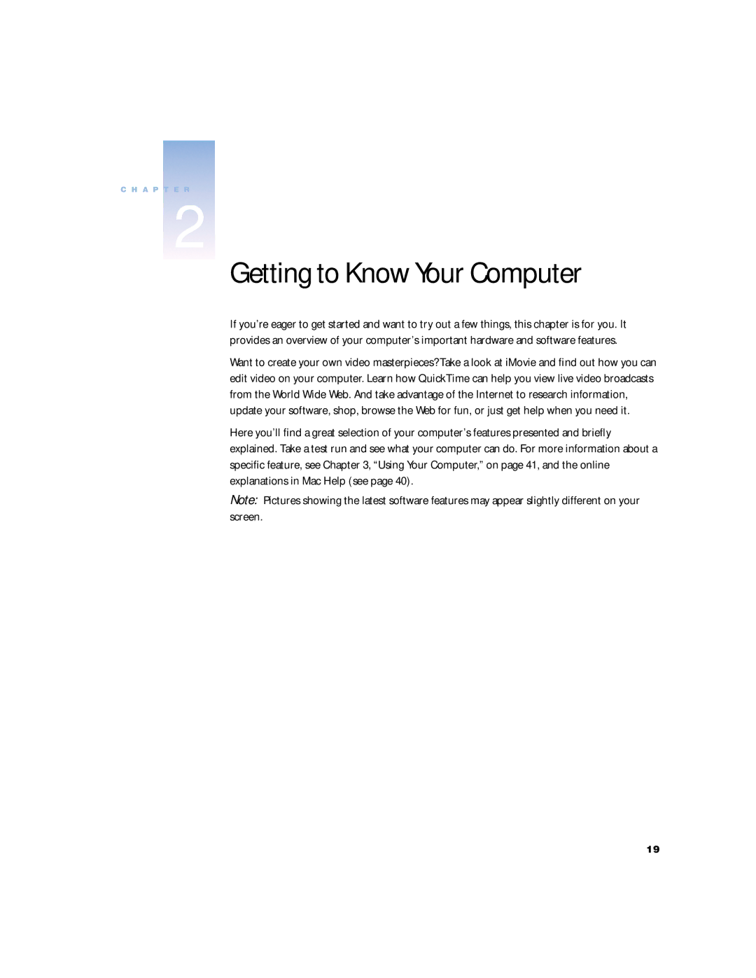 Apple G4 manual Getting to Know Your Computer 