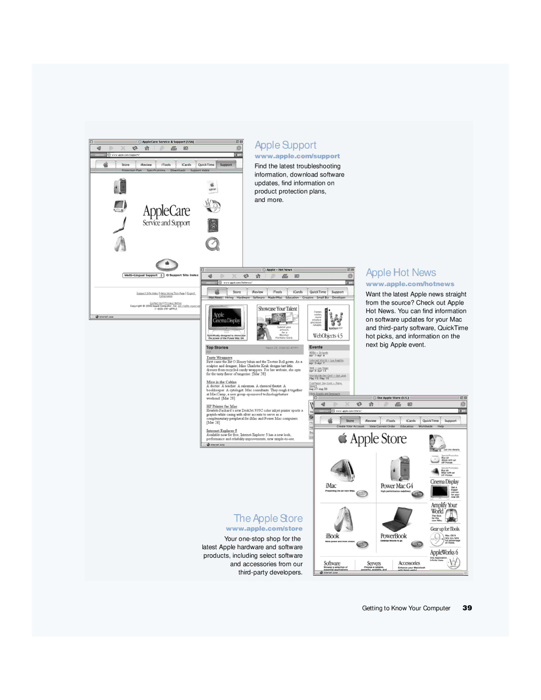 Apple G4 manual Apple Support 