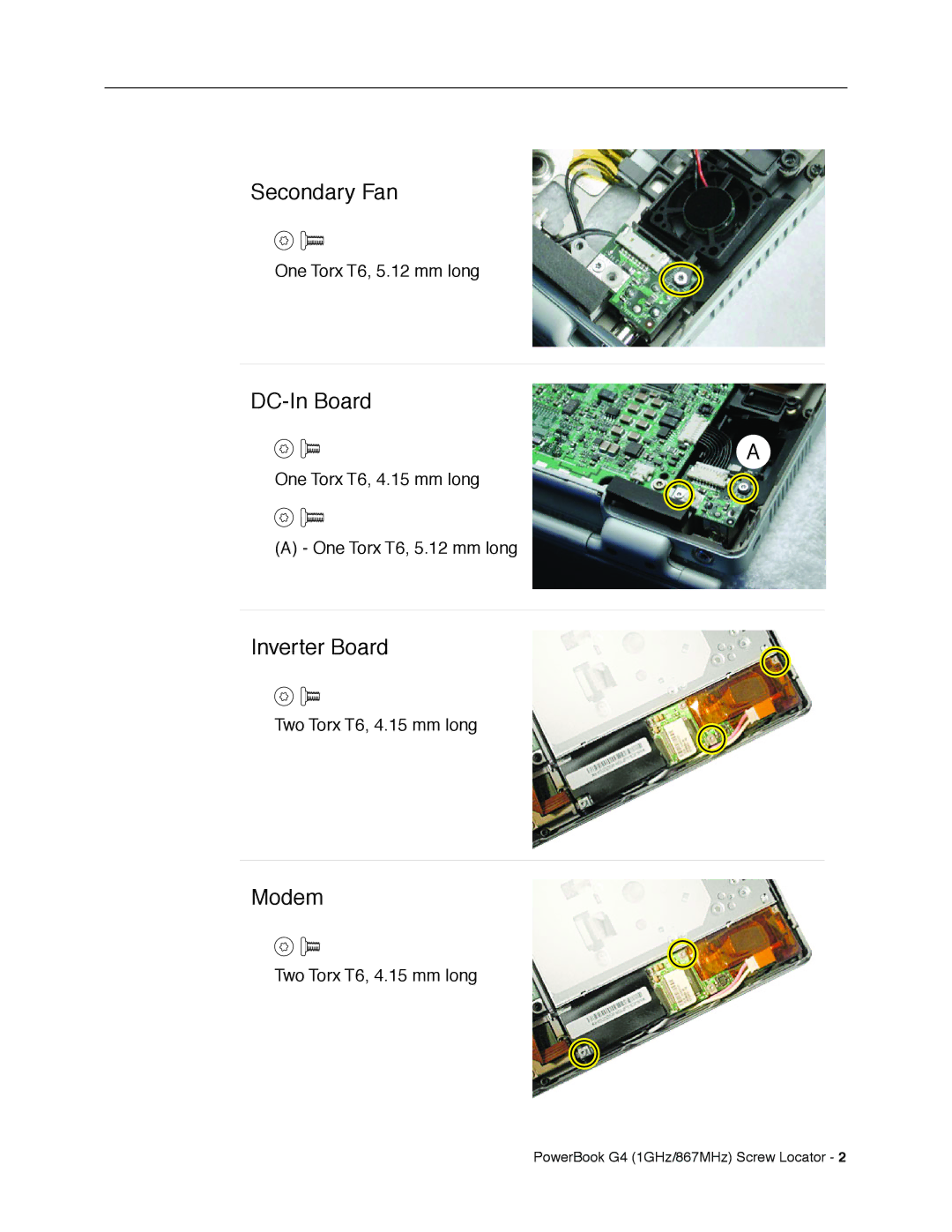 Apple G4 manual Secondary Fan 