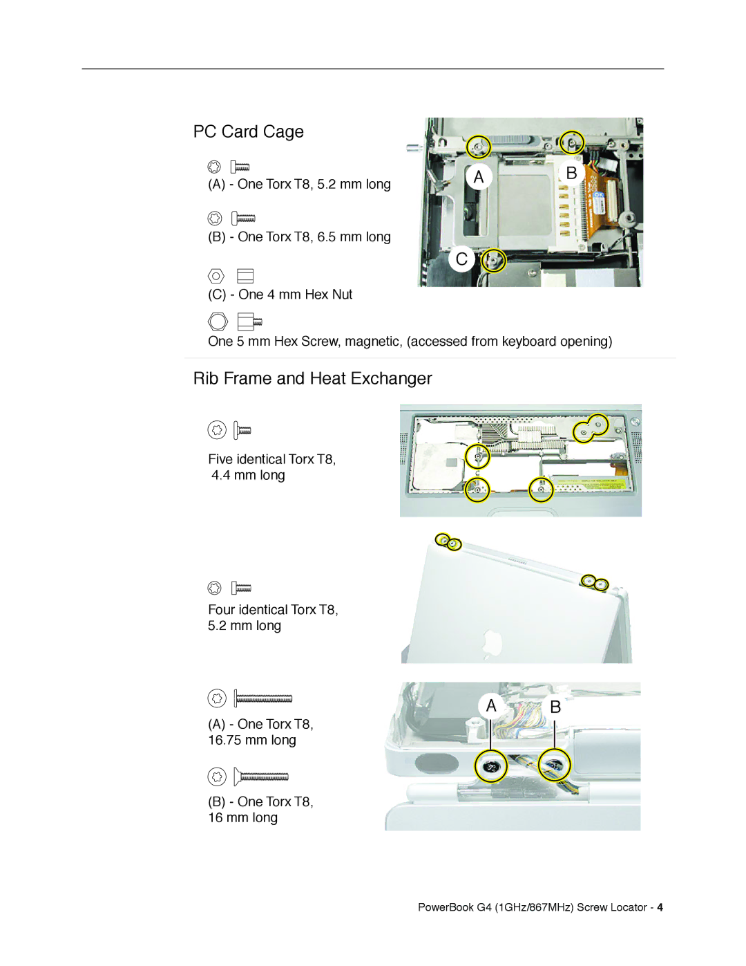 Apple G4 manual PC Card Cage 