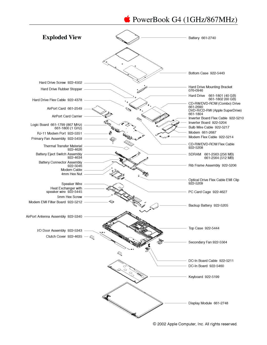 Apple G4 manual Exploded View 