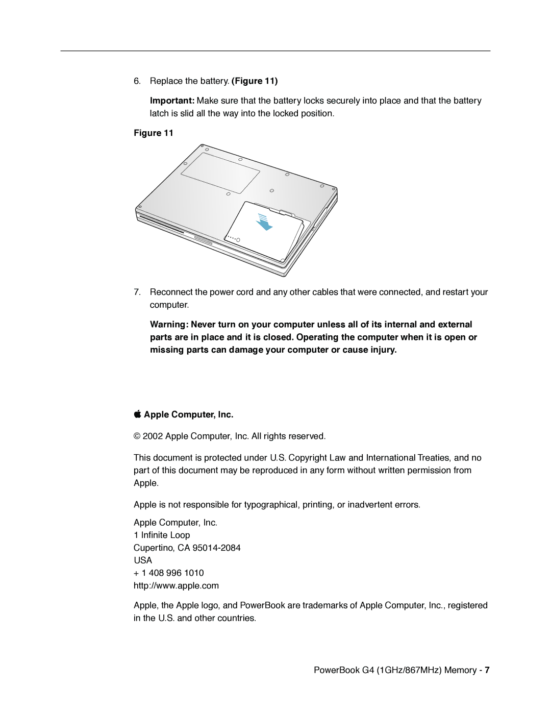 Apple G4 manual  Apple Computer, Inc 