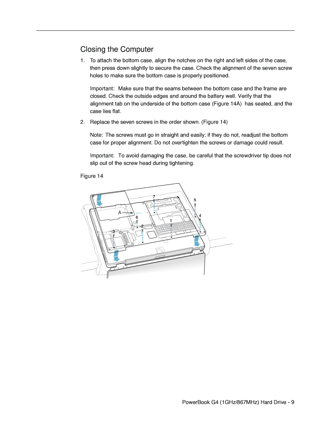 Apple G4 manual Closing the Computer 