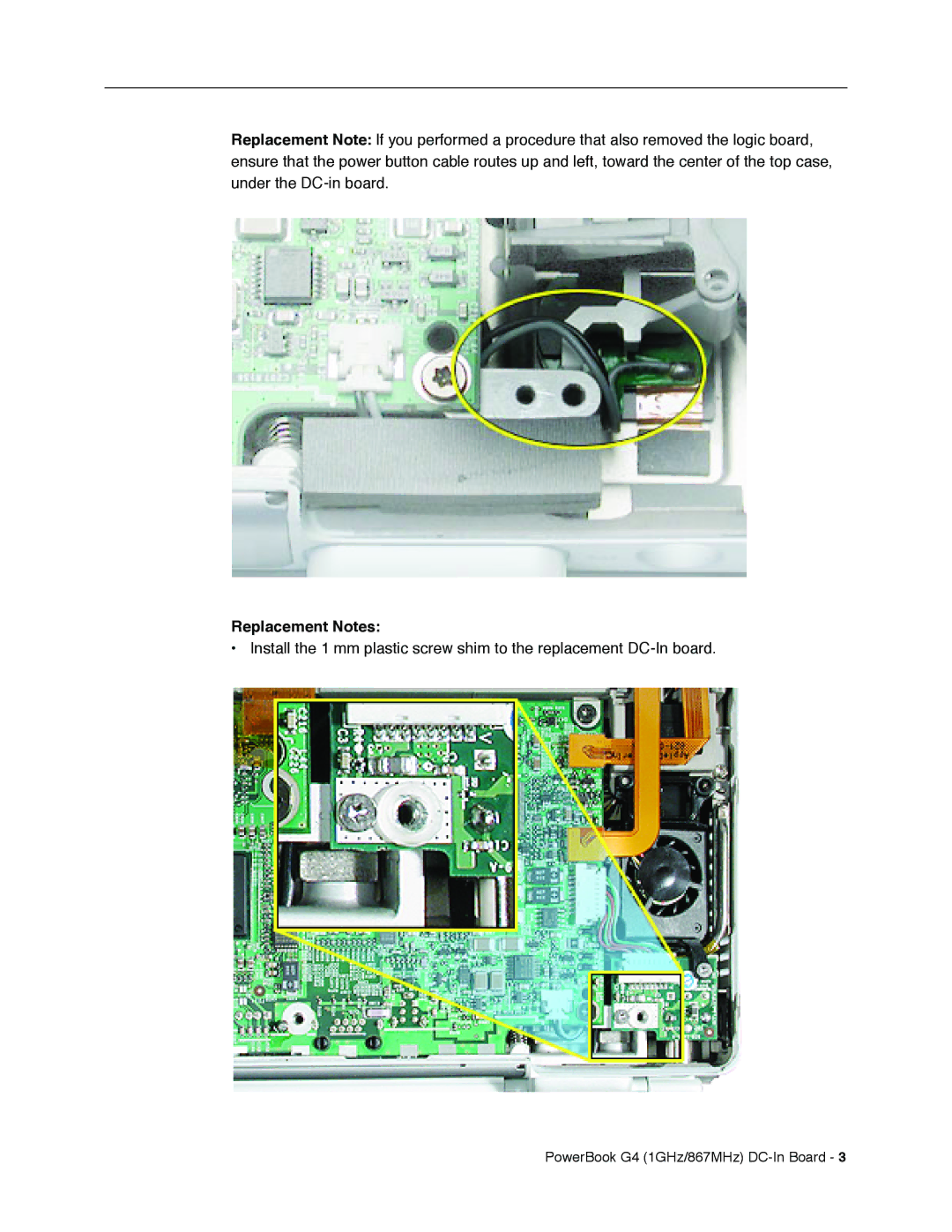 Apple G4 manual Replacement Notes 