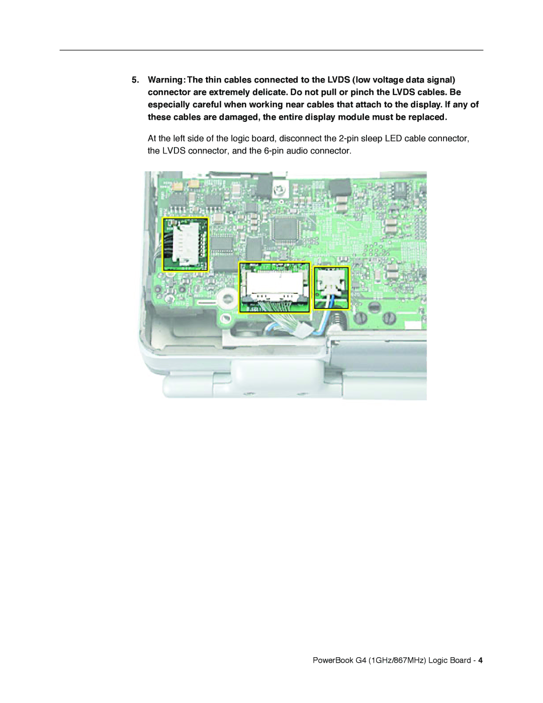 Apple manual PowerBook G4 1GHz/867MHz Logic Board 