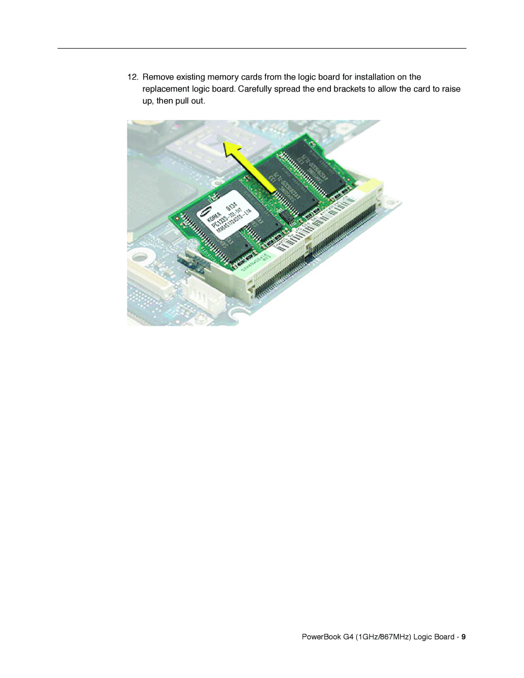 Apple manual PowerBook G4 1GHz/867MHz Logic Board 