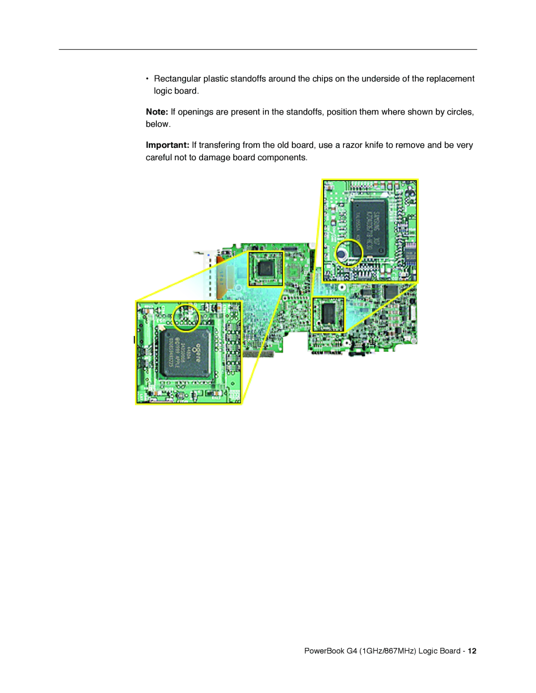 Apple manual PowerBook G4 1GHz/867MHz Logic Board 