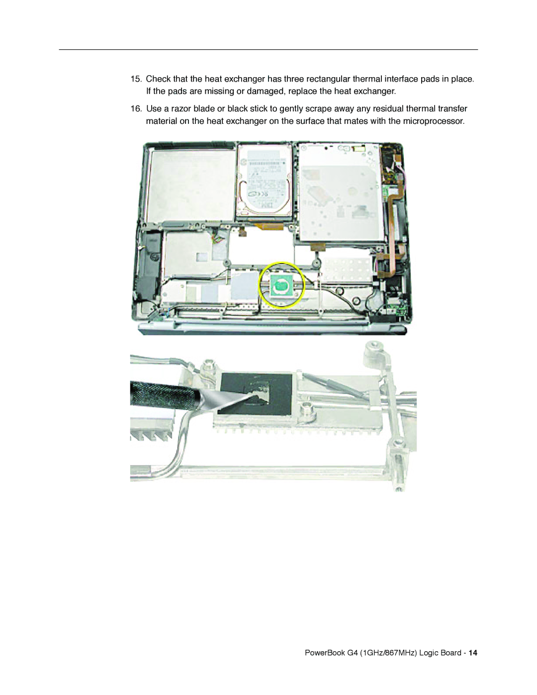 Apple manual PowerBook G4 1GHz/867MHz Logic Board 