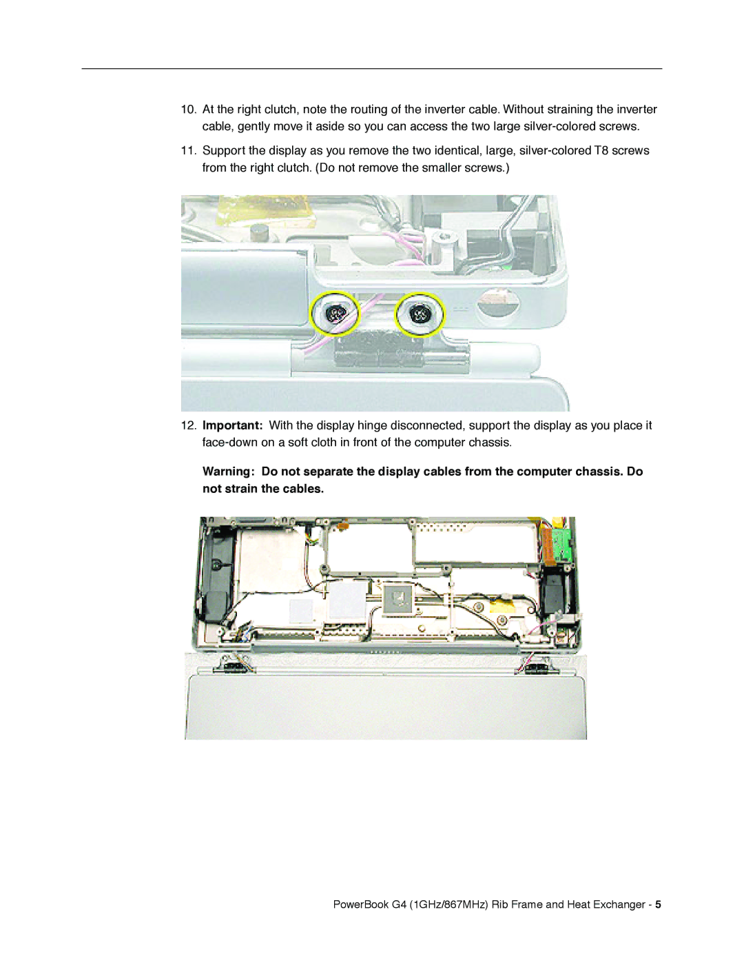 Apple manual PowerBook G4 1GHz/867MHz Rib Frame and Heat Exchanger 