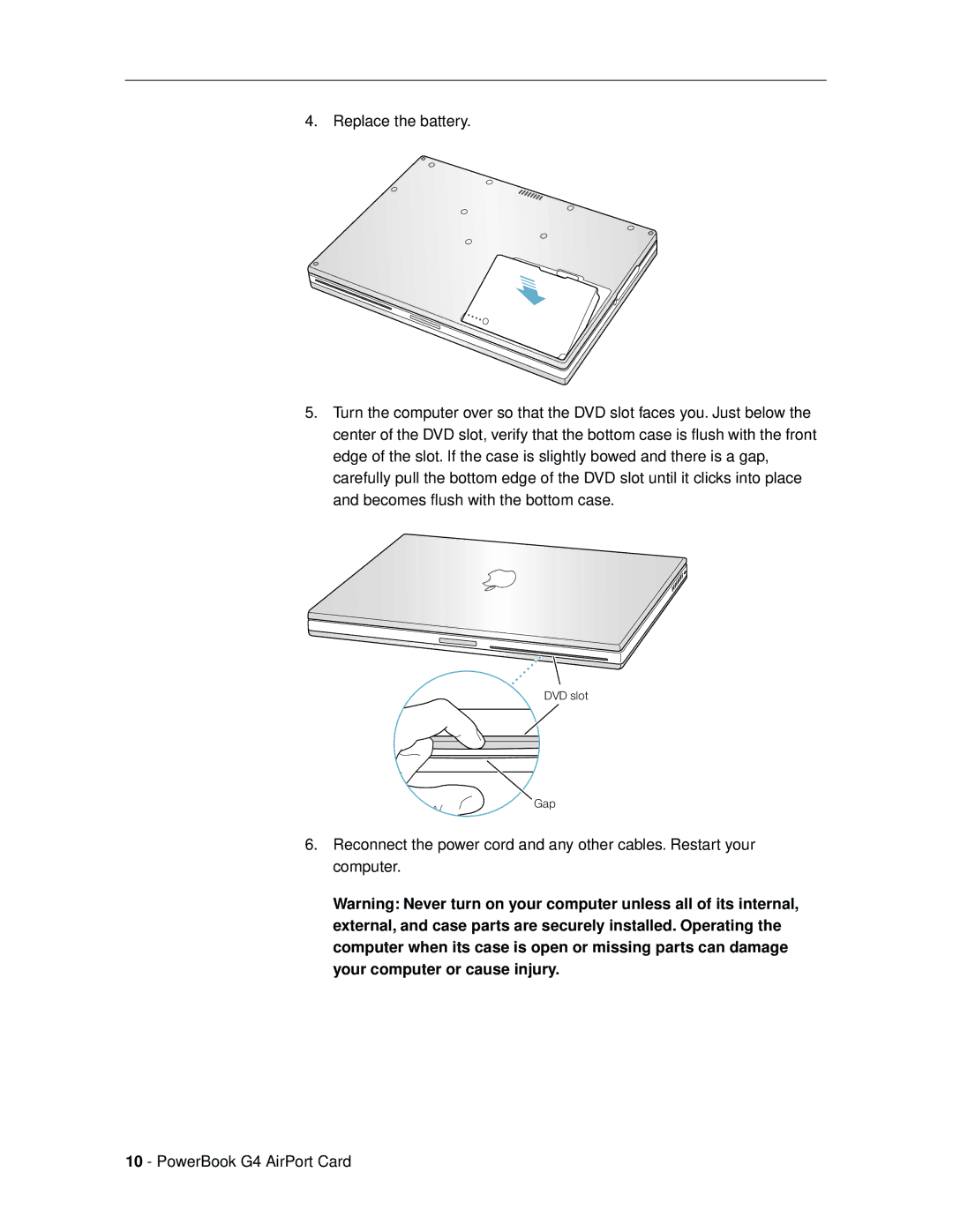 Apple G4 installation instructions DVD slot Gap 