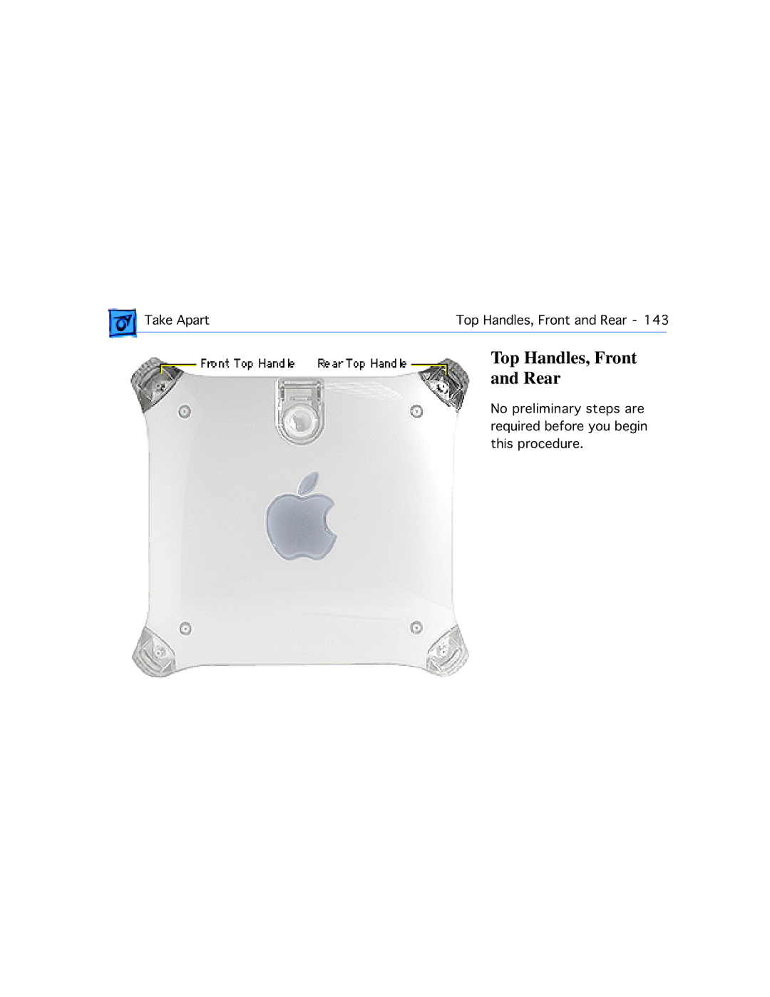 Apple G4 manual Top Handles, Front Rear 