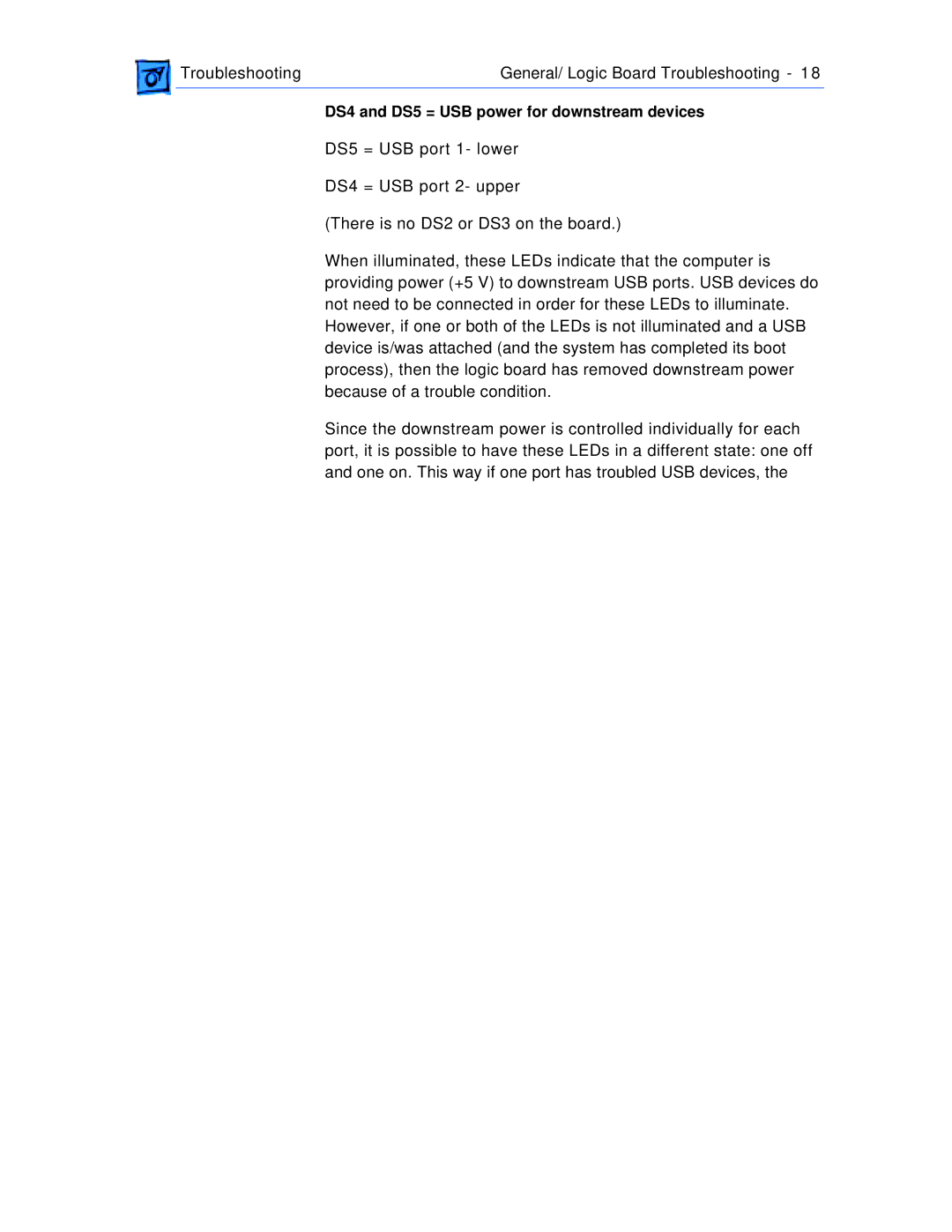 Apple G4 manual DS4 and DS5 = USB power for downstream devices 