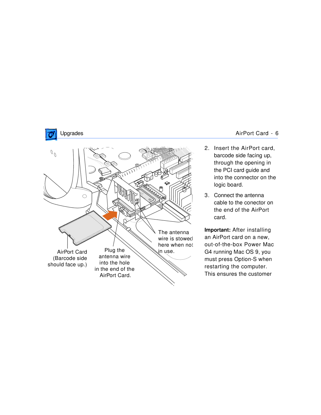 Apple G4 manual Important After installing 