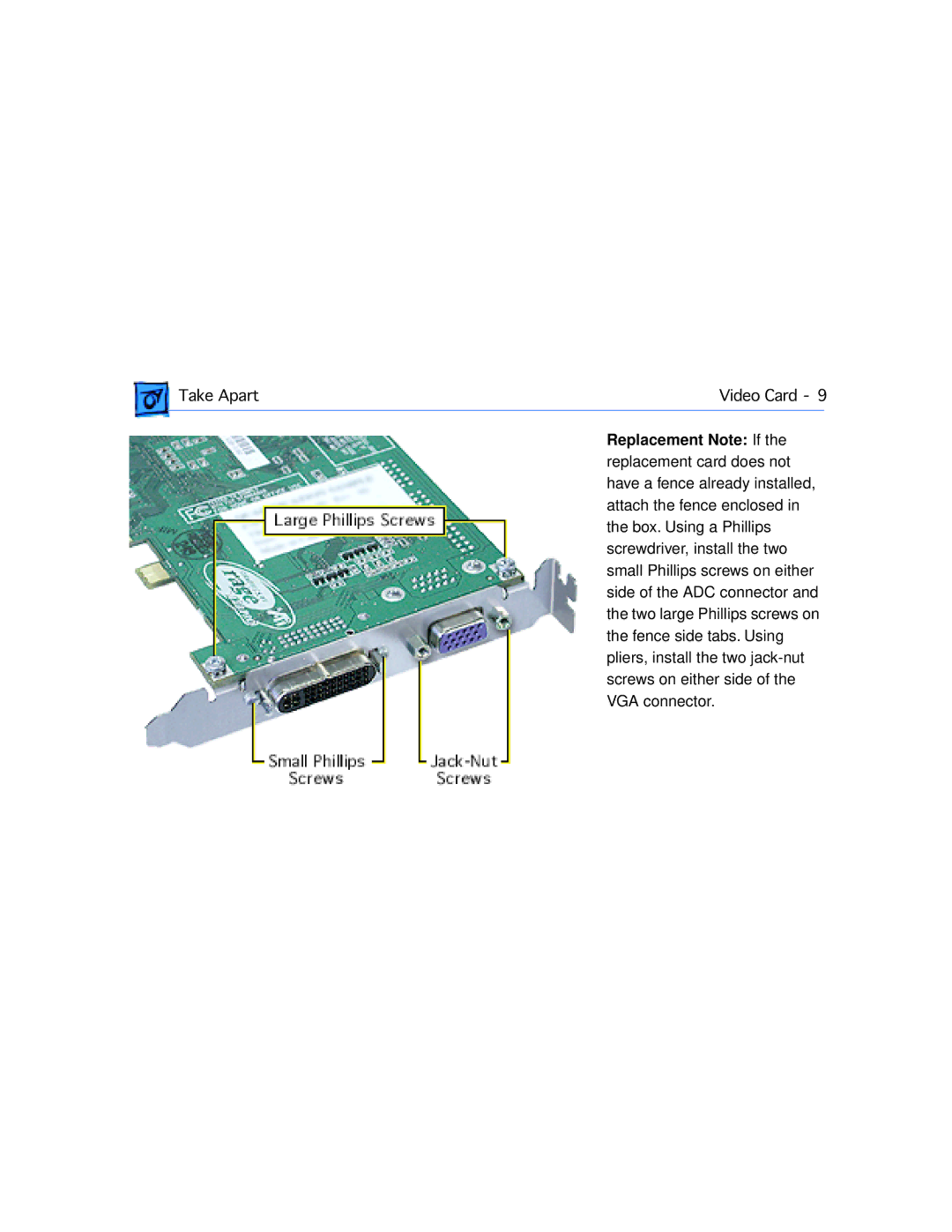 Apple G4 manual Take Apart Video Card 