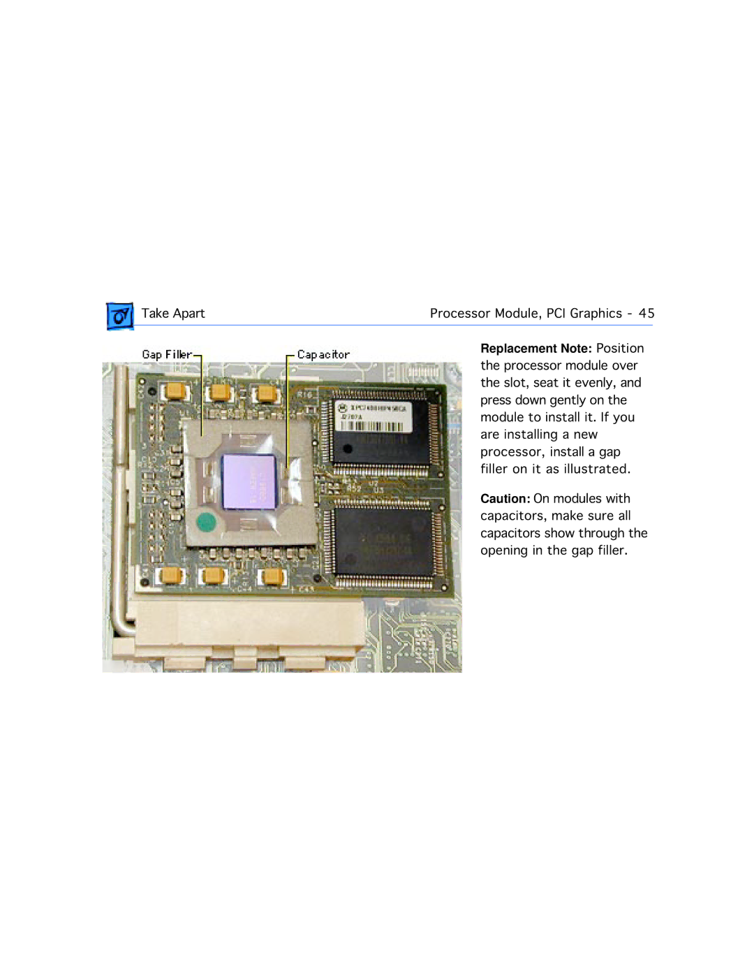 Apple G4 manual Replacement Note Position 