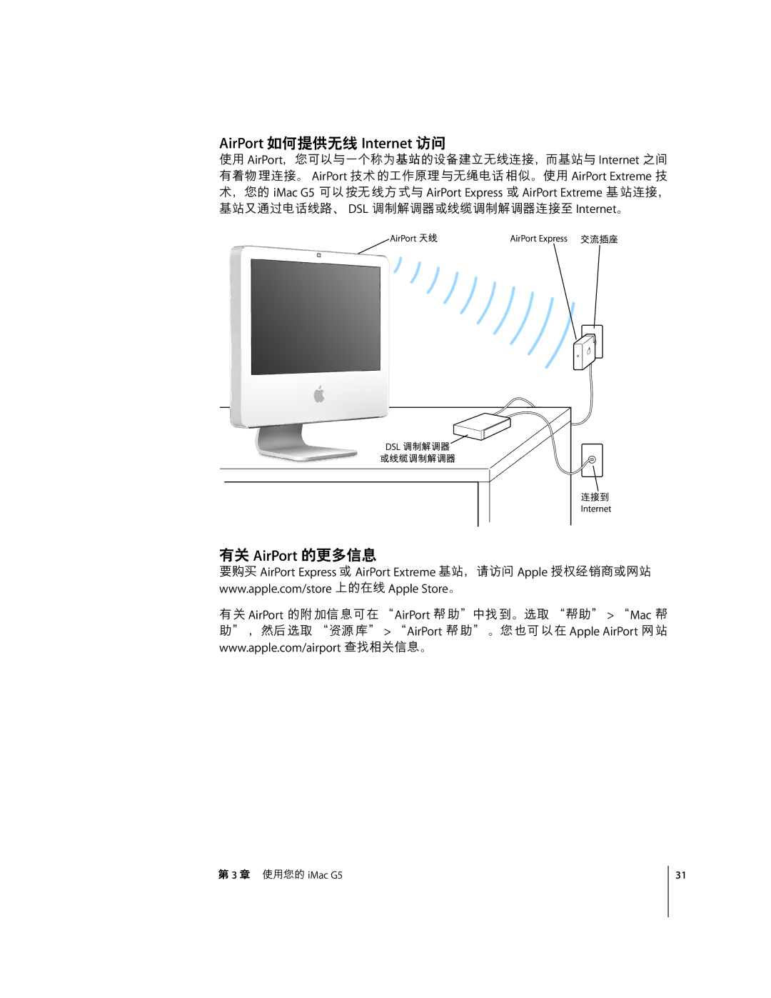 Apple G5 C manual AirPort ØÙÚÛY. Internet ?, Åp AirPort ¶Æ#$ 