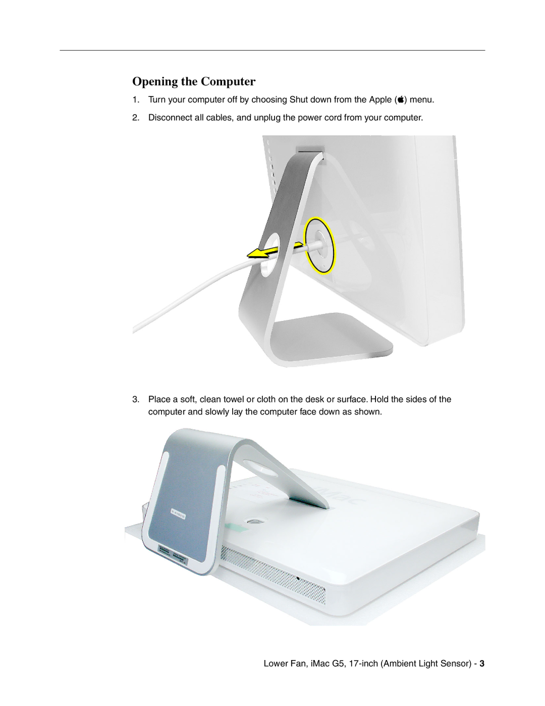 Apple G5 warranty Opening the Computer 