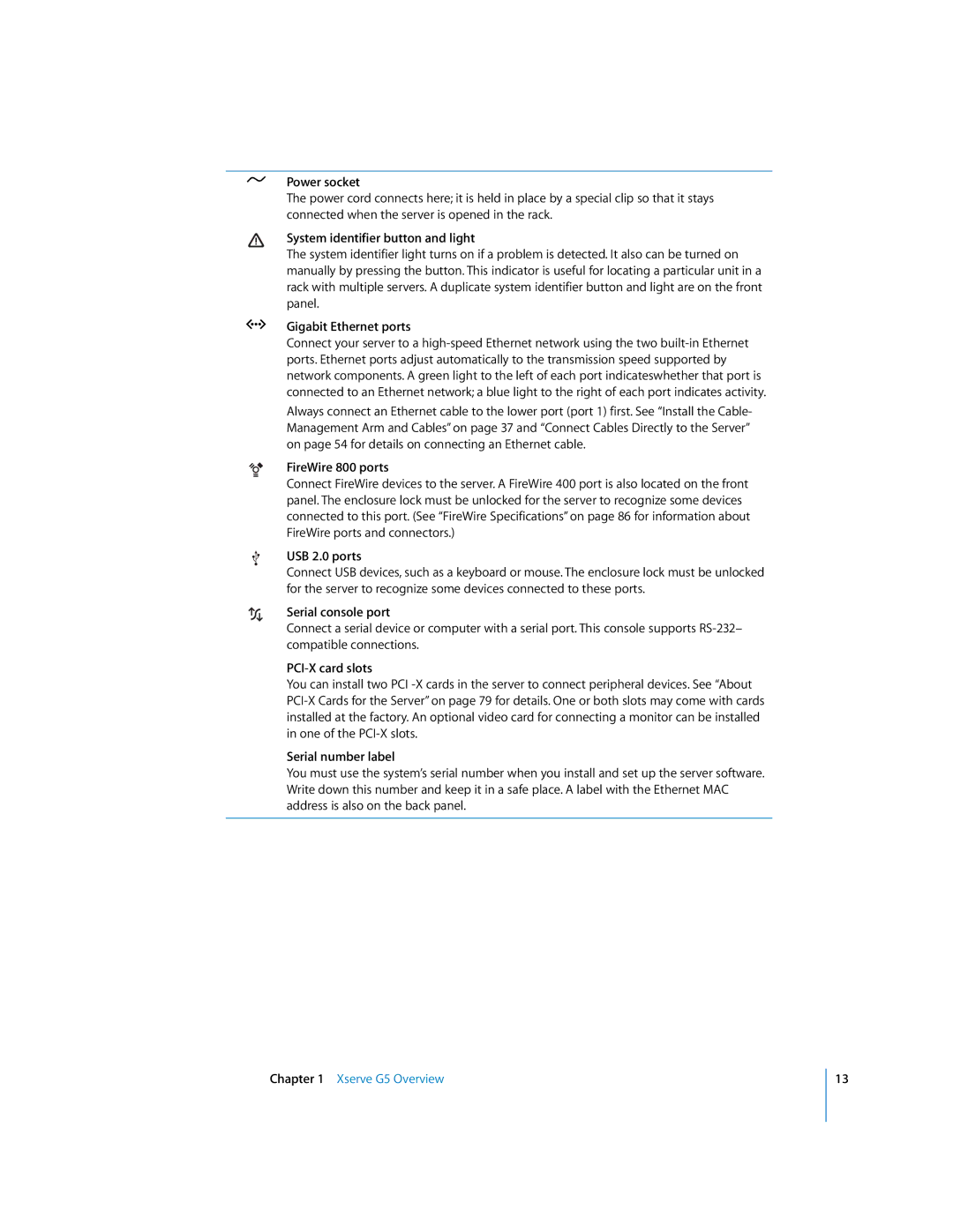 Apple G5 specifications Power socket 