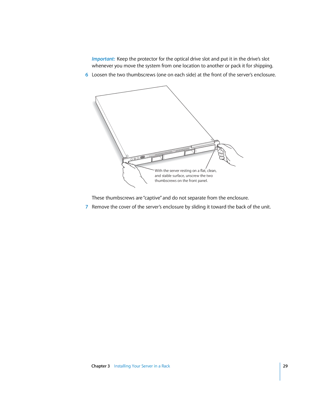 Apple G5 specifications Installing Your Server in a Rack 