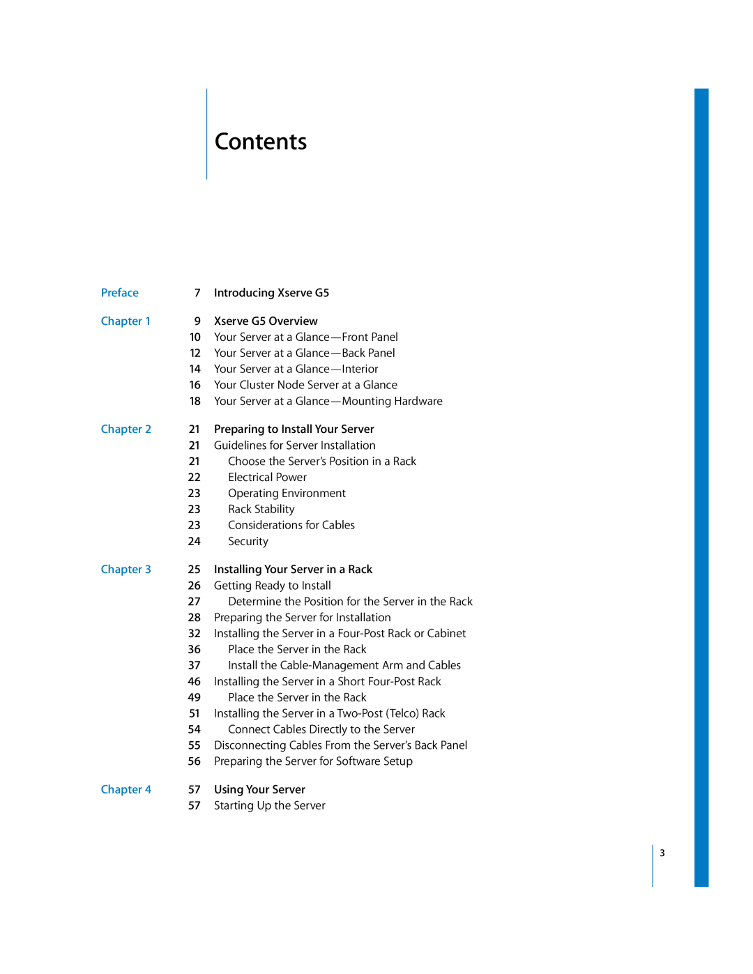 Apple G5 specifications Contents 