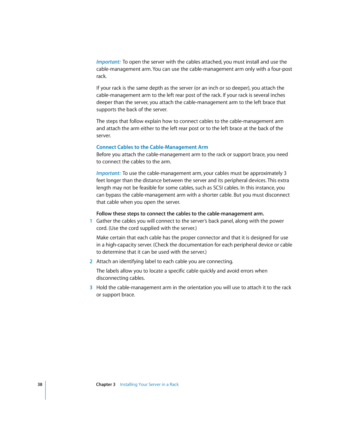 Apple G5 specifications Connect Cables to the Cable-Management Arm 