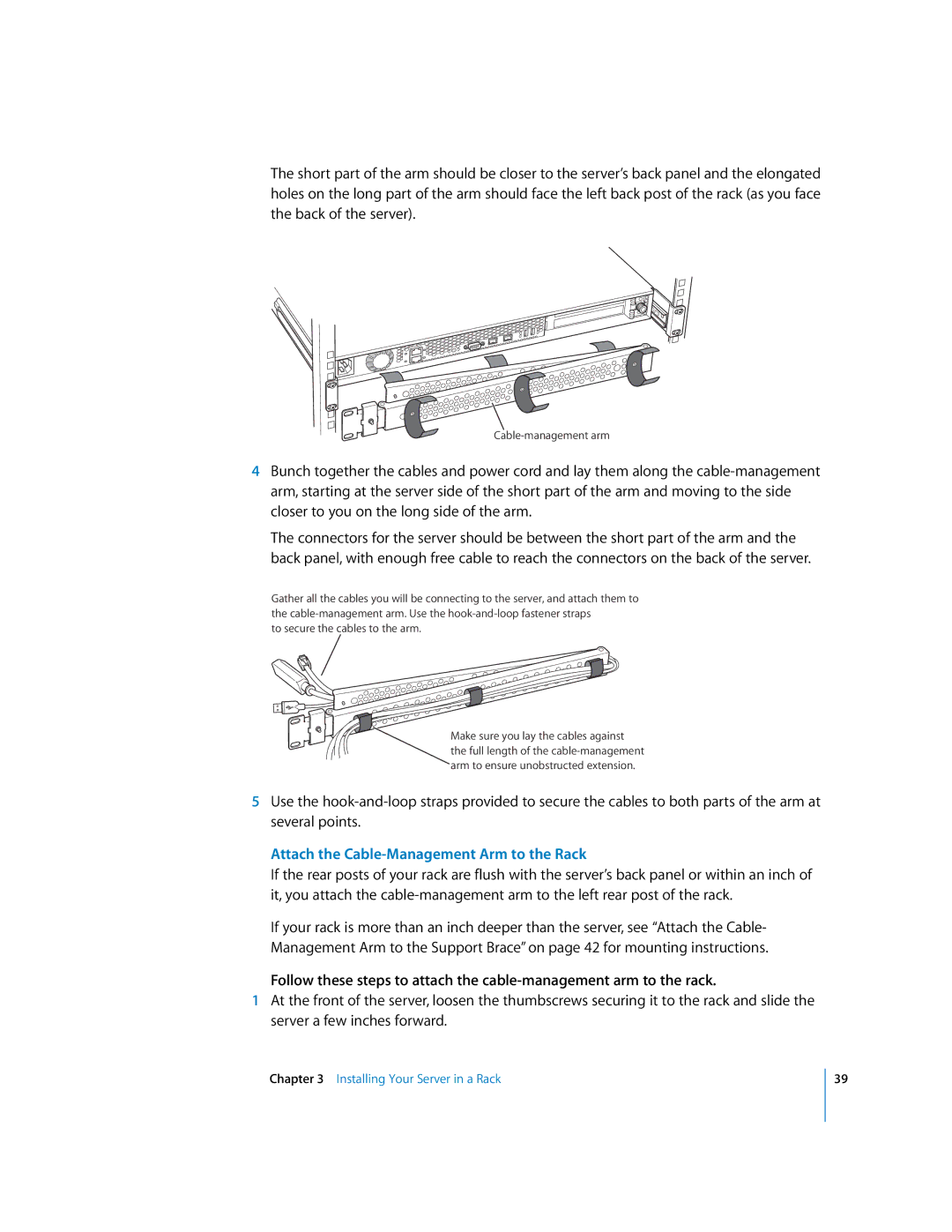 Apple G5 specifications Attach the Cable-Management Arm to the Rack 