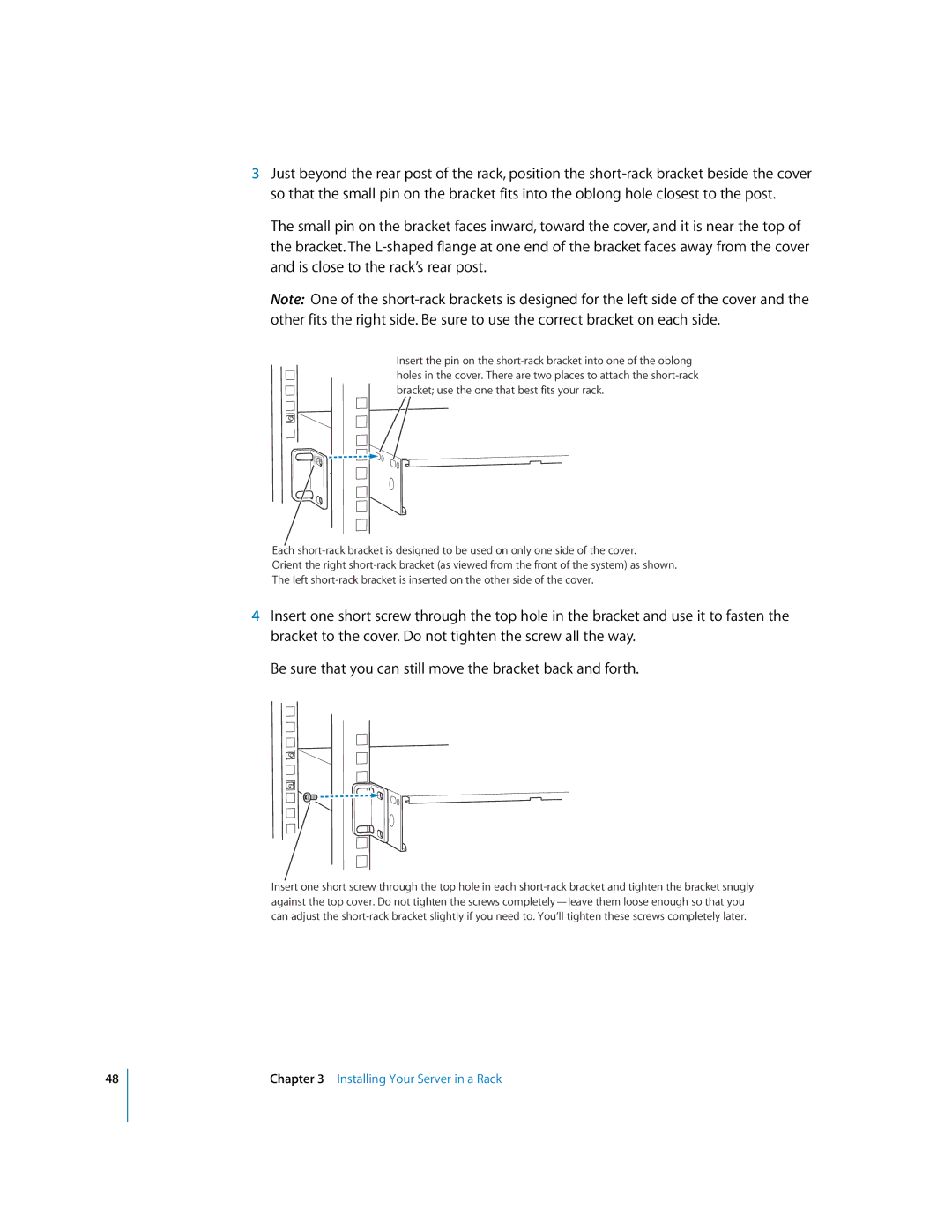 Apple G5 specifications Installing Your Server in a Rack 