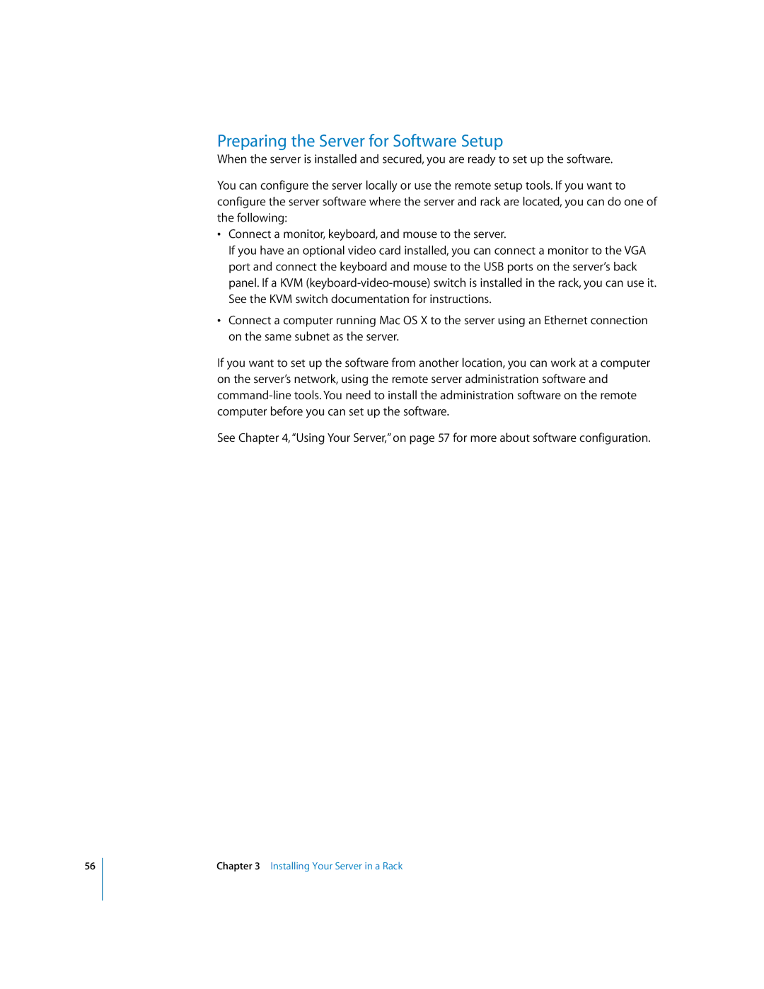 Apple G5 specifications Preparing the Server for Software Setup 