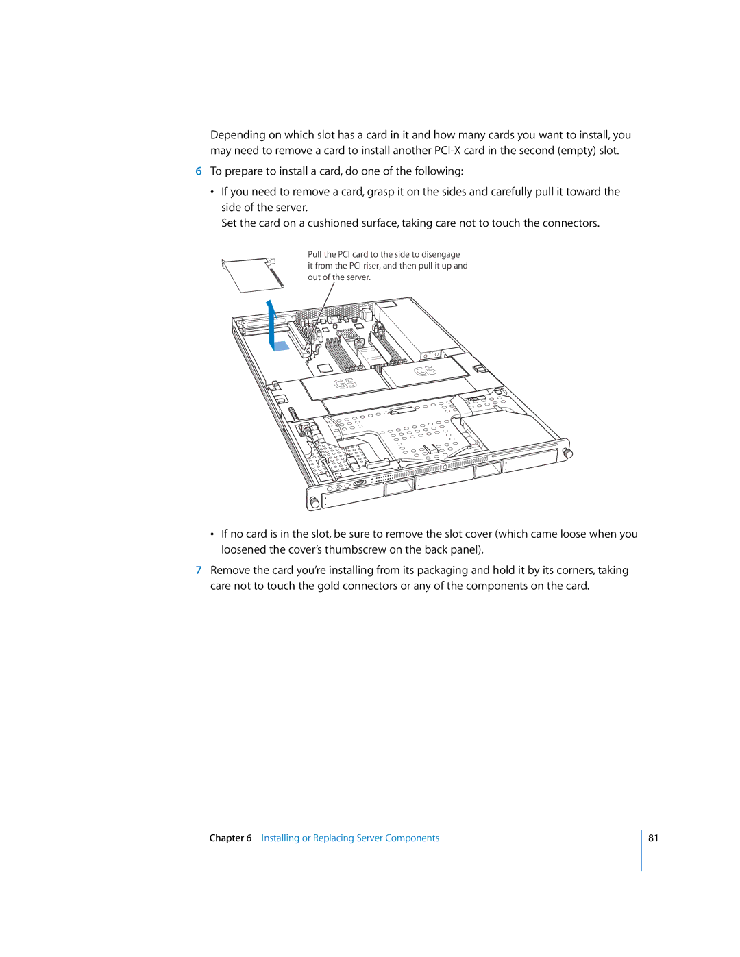 Apple G5 specifications Installing or Replacing Server Components 