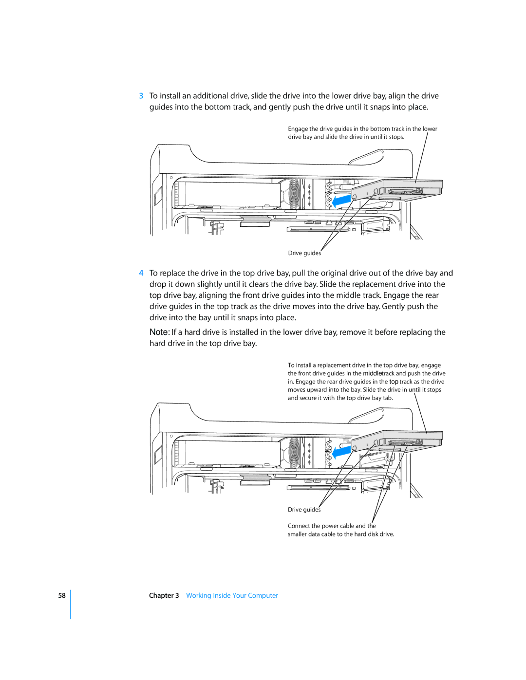 Apple G5 manual Drive guides 