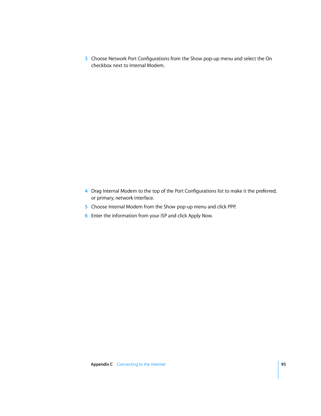 Apple G5 manual Appendix C Connecting to the Internet 