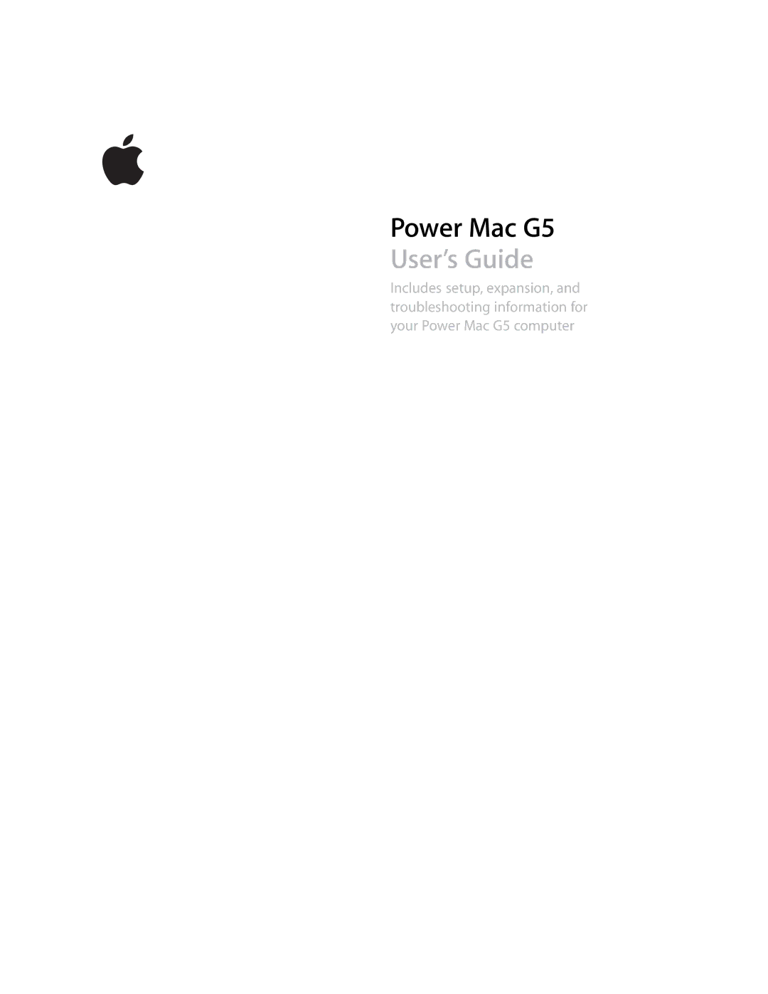 Apple G5 manual User’s Guide 