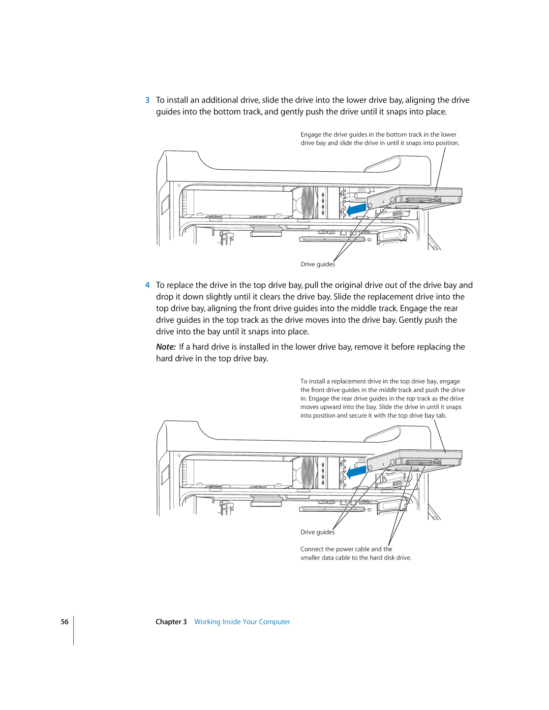 Apple G5 manual Drive guides 