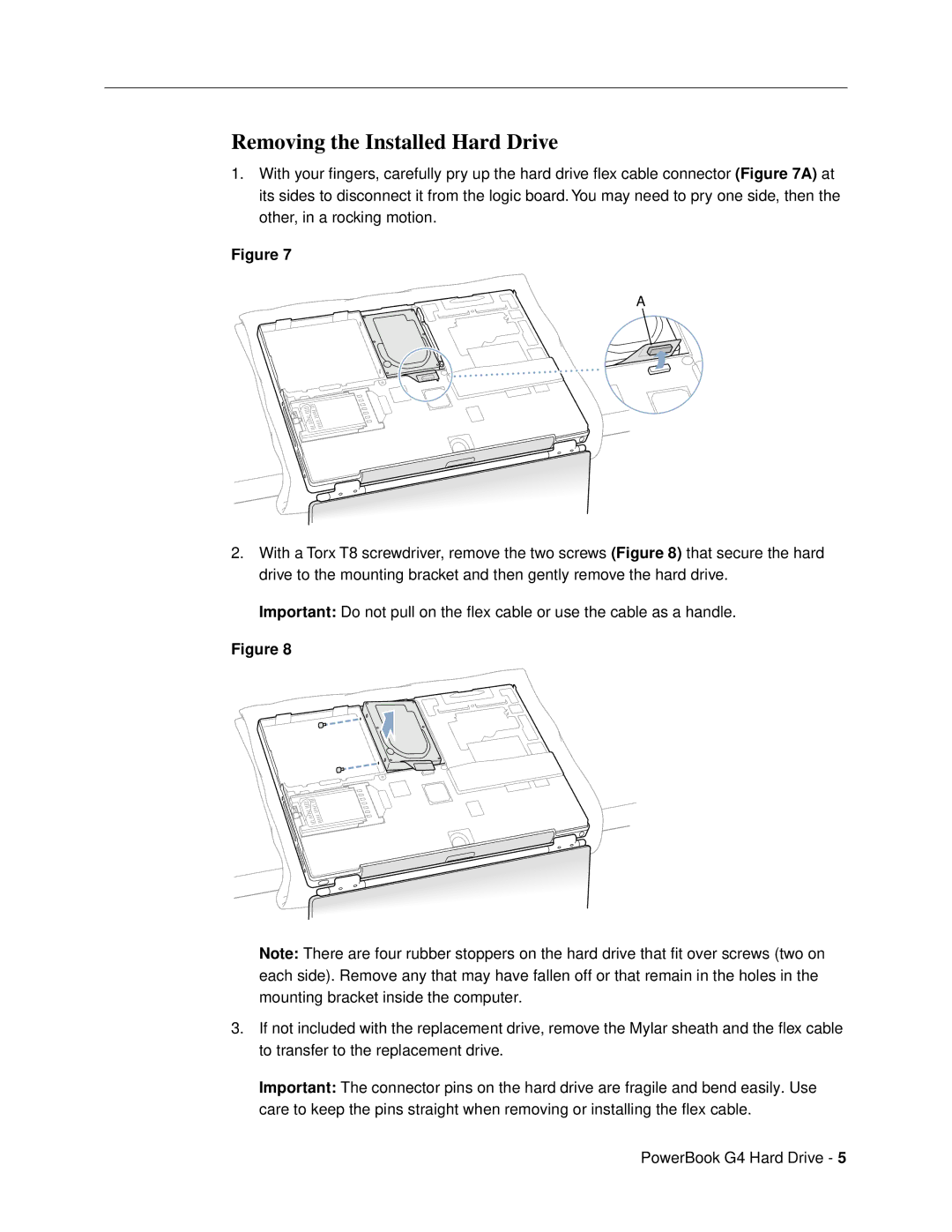 Apple warranty Removing the Installed Hard Drive 