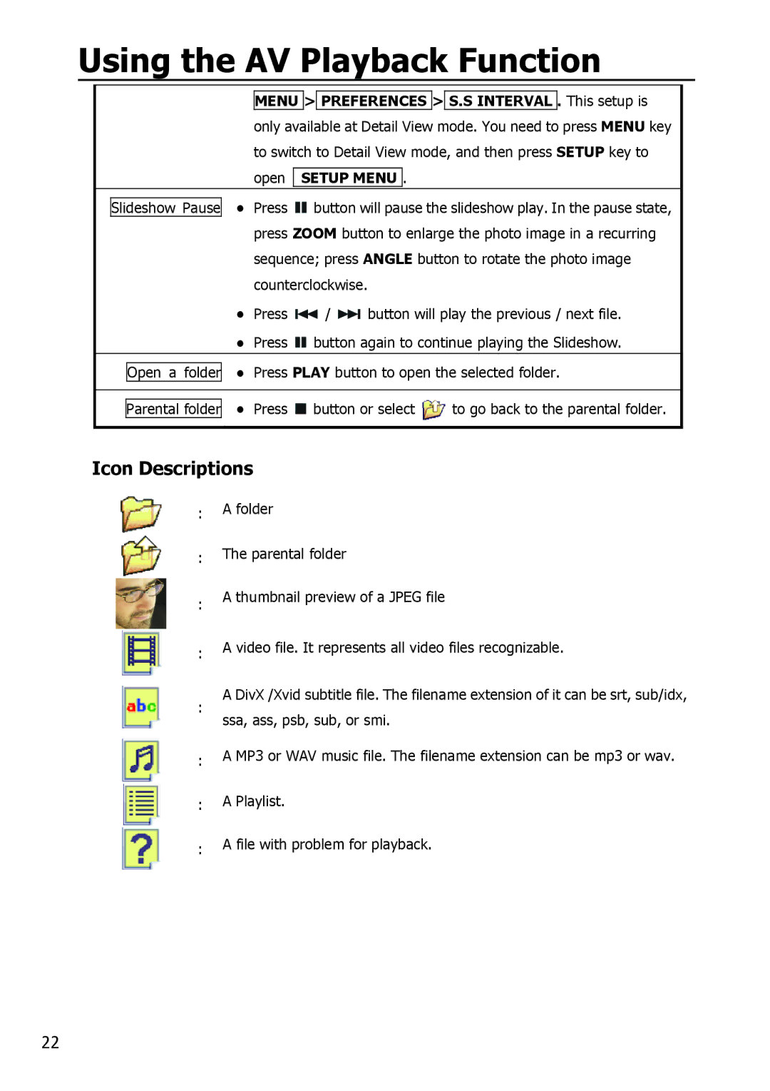 Apple HV356T user manual Parental folder 