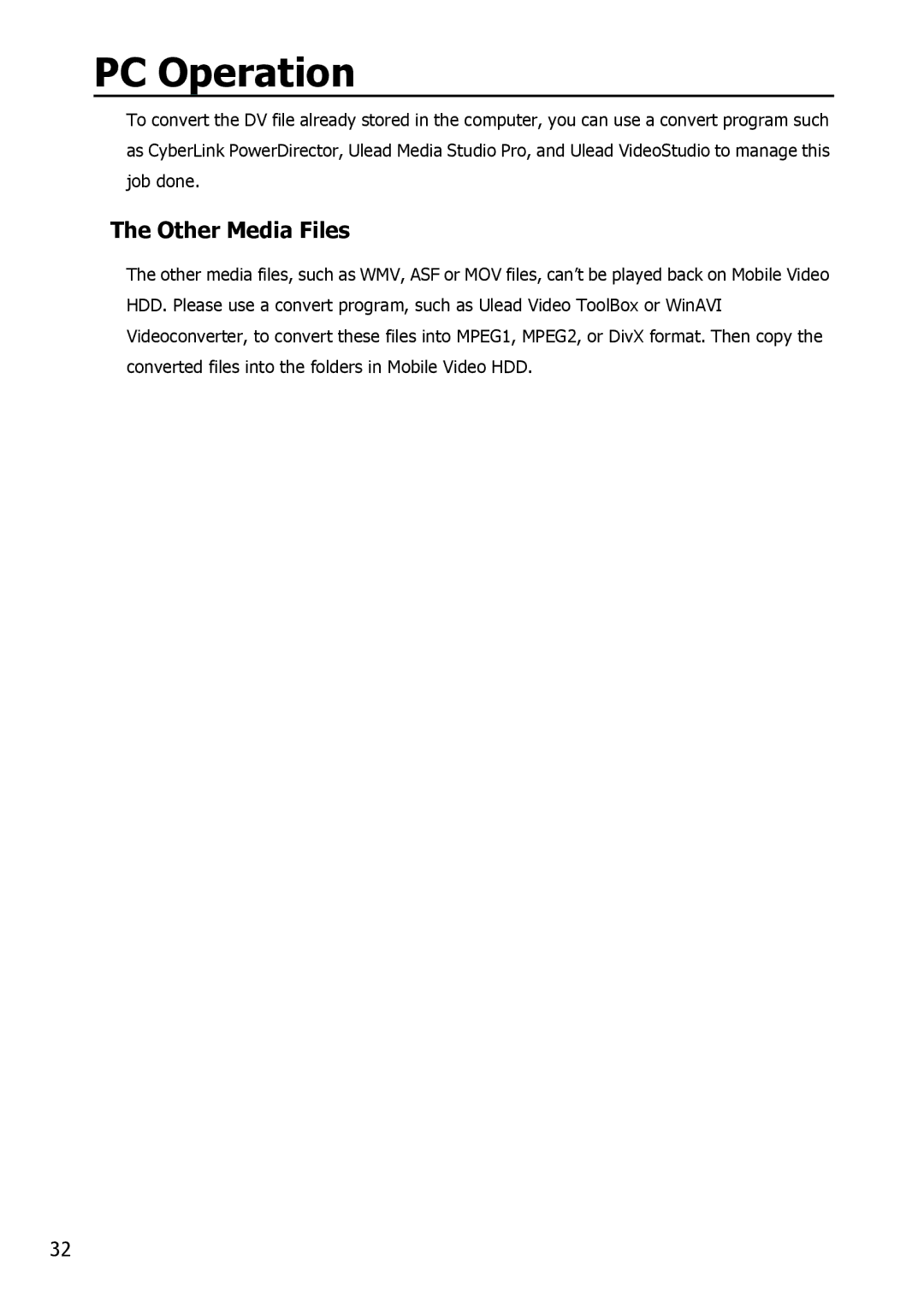 Apple HV356T user manual Other Media Files 