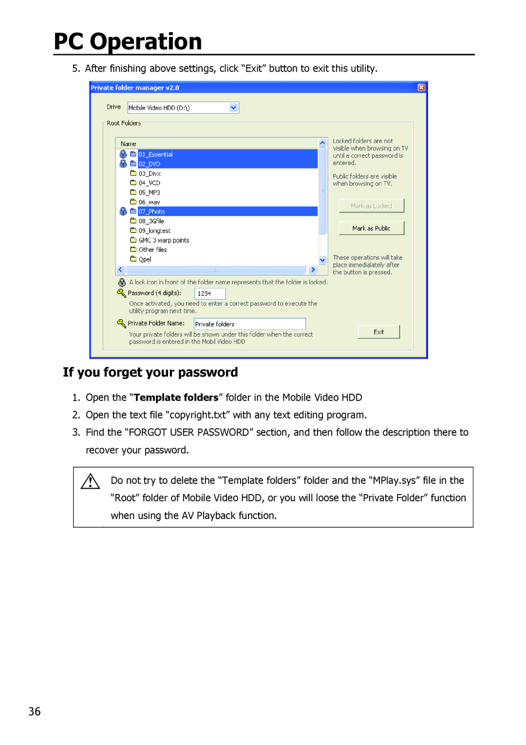 Apple HV356T user manual If you forget your password 