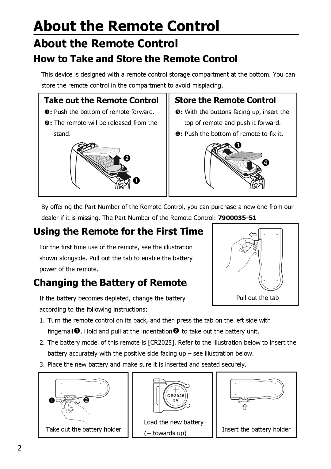 Apple HV356T About the Remote Control, How to Take and Store the Remote Control, Using the Remote for the First Time 