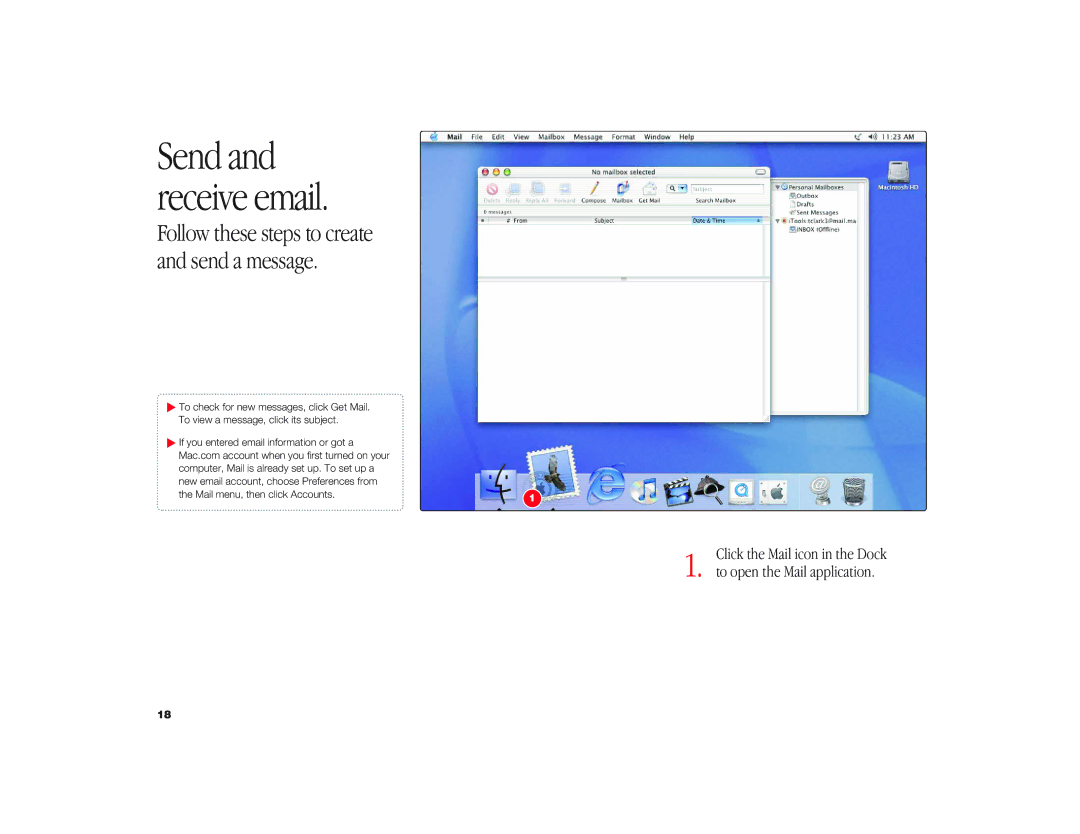 Apple I Book G3 manual Send and receive email 