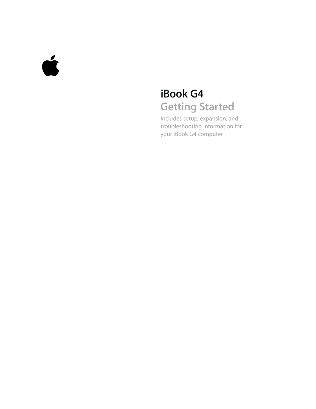 Apple iBook G4 manual Getting Started 