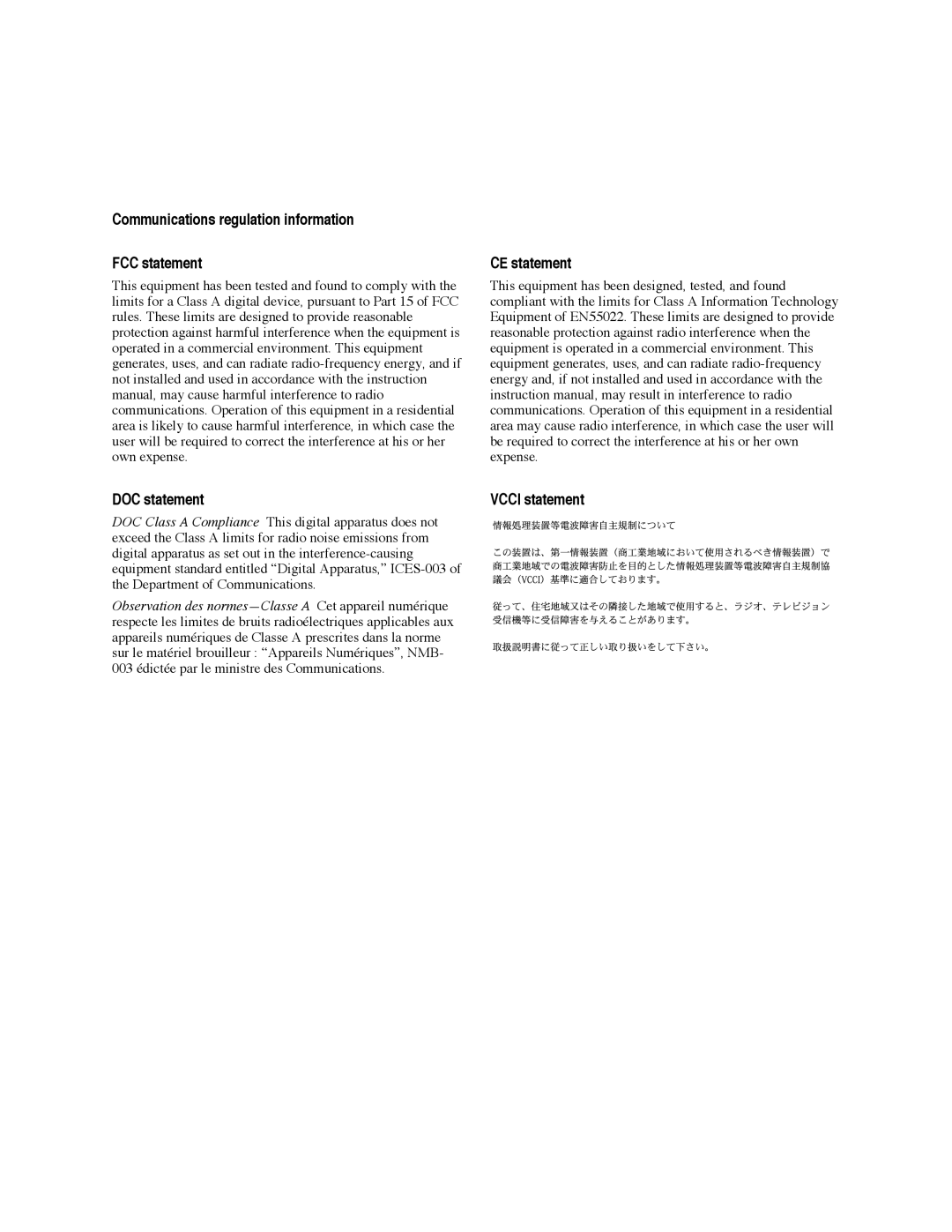 Apple ZM030-8907-A, II, EtherTalk Adapter manual Vcci statement 