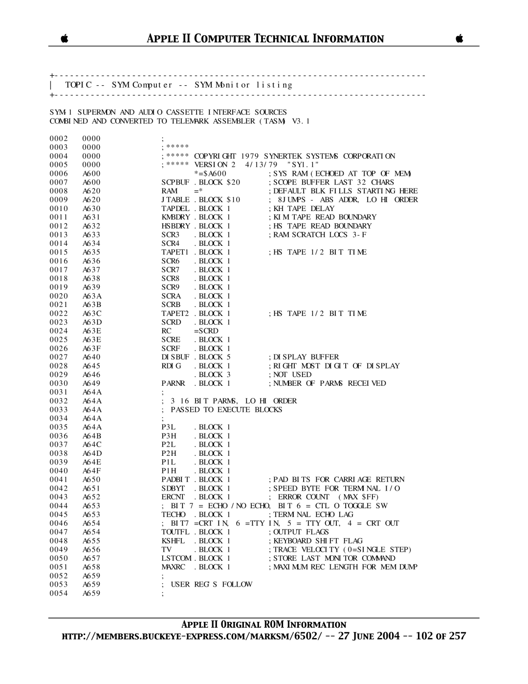 Apple II manual Tapdel, Hsbdry, Toutfl, Lstcom 