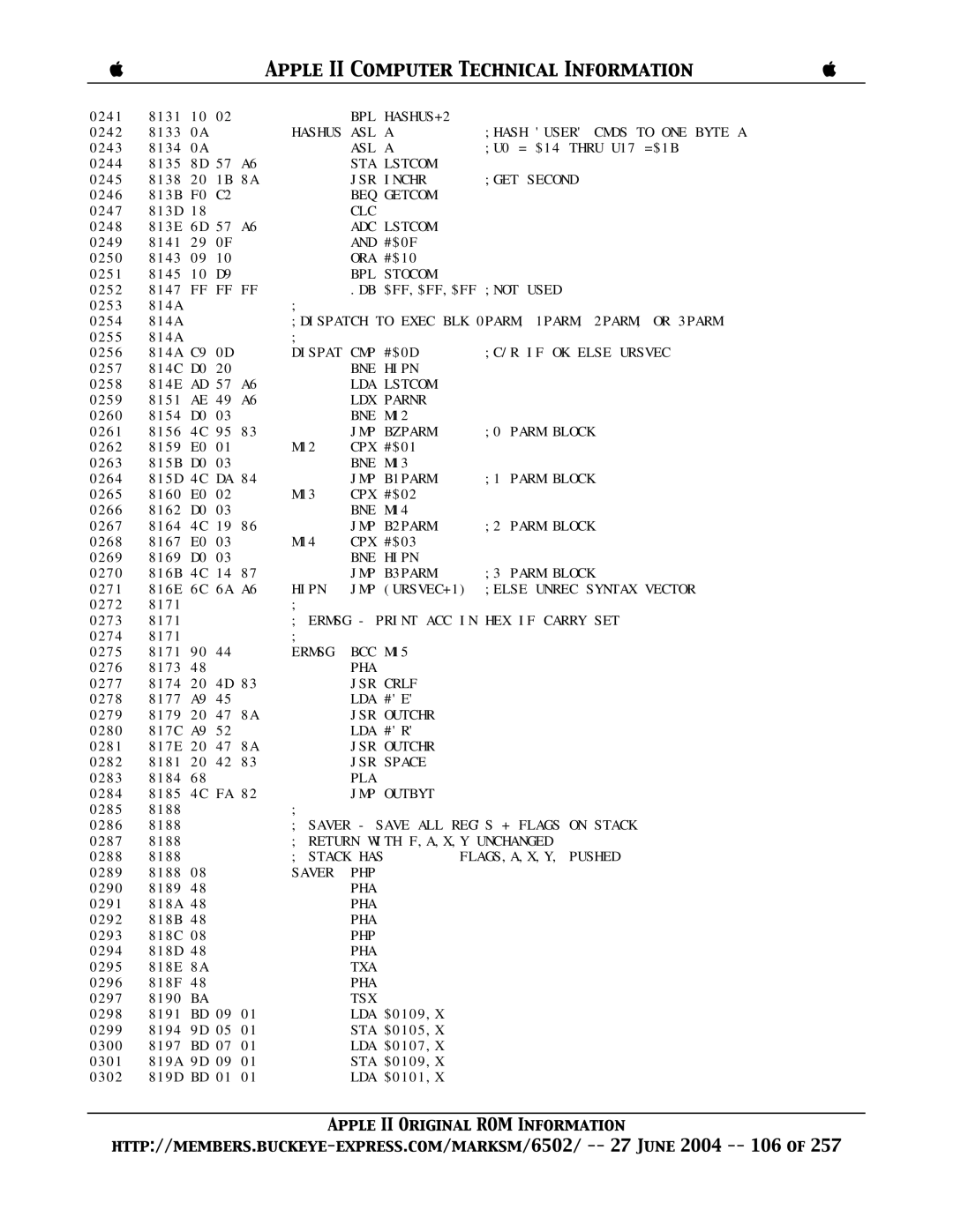 Apple II manual BPL HASHUS+2 