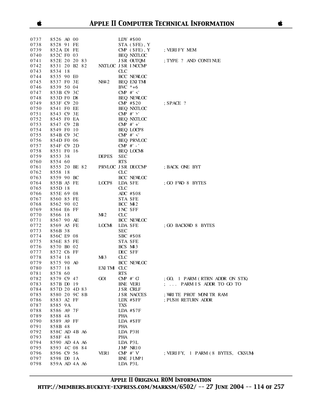 Apple II manual Verify MEM 