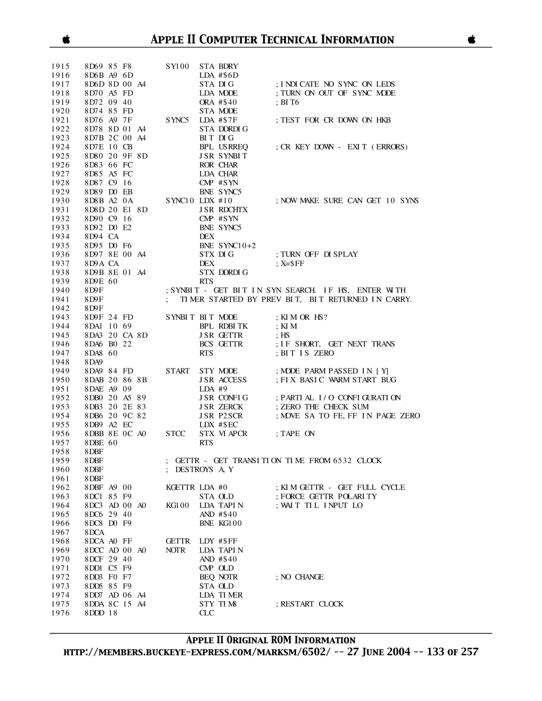 Apple II manual Ora, Kgettr LDA 